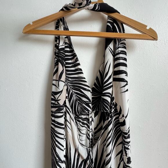 STELLA McCARTNEY Tropical Silk Halter Jumpsuit – Black/White/Pink - Picture 9 of 15